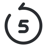 Backward 5 Seconds SVG Icon